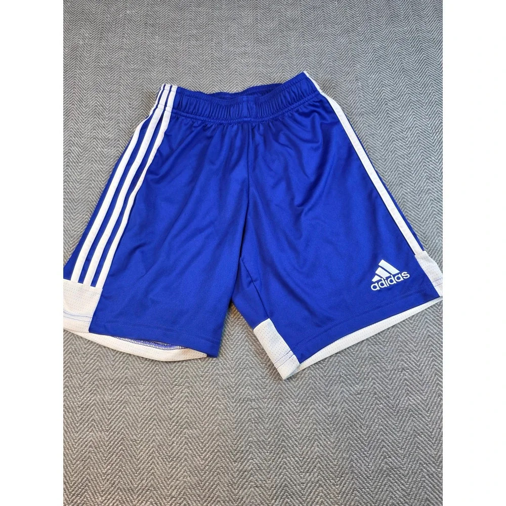 Adidas Aeroready Shorts Royal Blue White Stripes Youth XS Athletic Gym Soccer